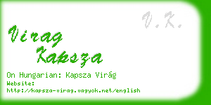 virag kapsza business card
