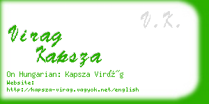 virag kapsza business card